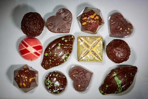 Various chocolates as a background Stock-Fotos
