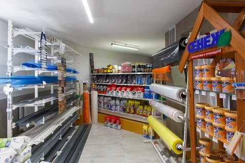 Various choice of hardware tools, home and garden products, DIY and building  Fotos Stock