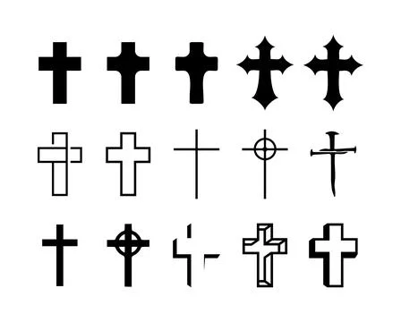 Various christian cross set vector stock Stock Illustration