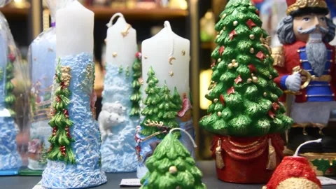 Various Christmas candles Stock Footage 232867962