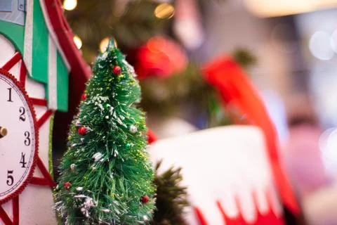 Various Christmas decorations on the tree, decorations Stock Photos