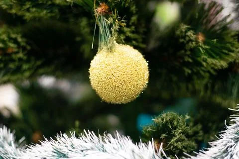 Various Christmas decorations on the tree, decorations Stock Photos