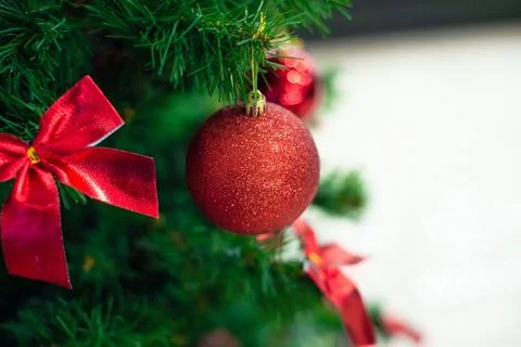 Various Christmas decorations on the tree, decorations Stock Photos