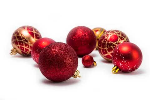 Various christmas tree baubles Stock Photos