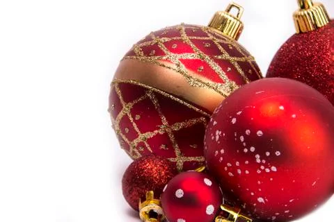 Various christmas tree baubles Stock Photos