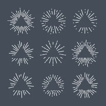 Various circular designs with triangular shape inside Illustrazione stock