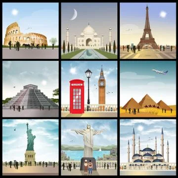 Various city of the world Stock Illustration