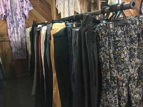 Various clothing second hand Stock Photos