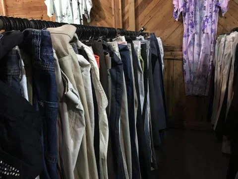Various clothing second hand Stock Photos