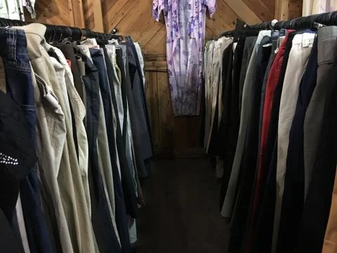 Various clothing second hand Stock Photos