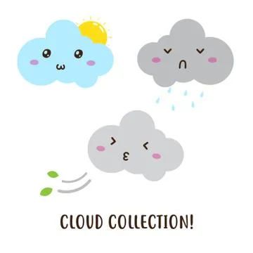 Various cloud collection vector design Stock Illustration