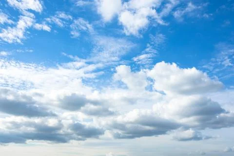 Various clouds in the summer day sky. Stock Photos
