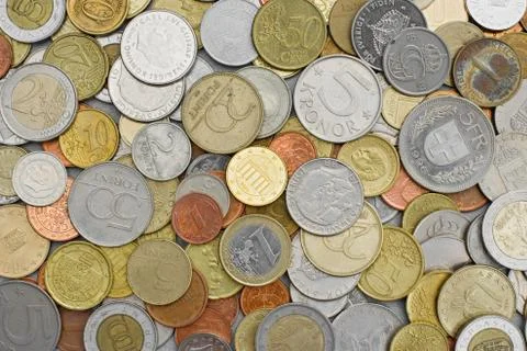 Various coins Stock Photos