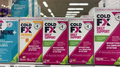 Various Cold FX cold and flu products 動画素材 312761170
