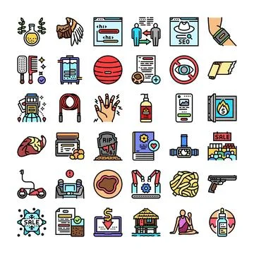 Various collection of modern interface outline icons イラスト素材