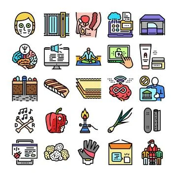 Various collection of modern linear vector icons イラスト素材
