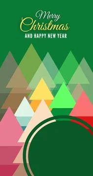 Various color group of christmas tree for seasonal greeting, copy space Stock Illustration