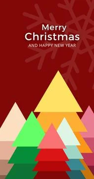 Various color group of christmas tree for seasonal greeting, copy space Stock Illustration