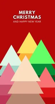 Various color group of christmas tree for seasonal greeting, copy space Stock Illustration