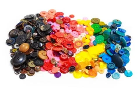 Various colored buttons isolated on white Stock Photos