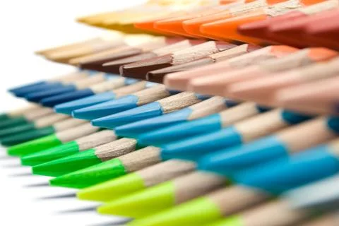 Various Colored Crayons Stockfoto's