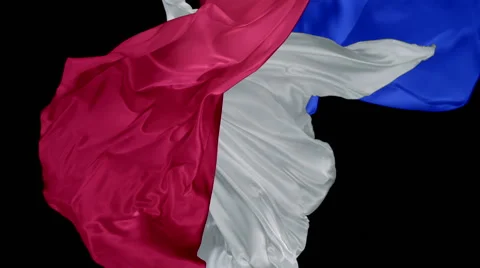 Various colored fabrics flying in midair, Slow Motion Video stock 42098801