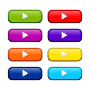 Various Colored Rounded Box Web Buttons Stock Illustration