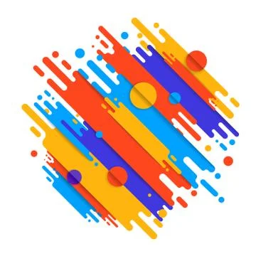Various colored rounded shapes lines in diagonal rhythm. Vector illustration イラスト素材