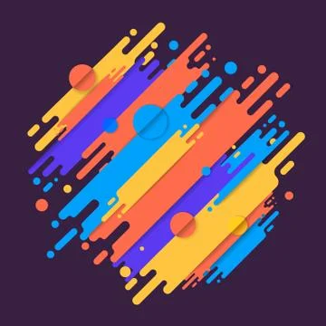 Various colored rounded shapes lines in diagonal rhythm. Vector illustration Stock Illustration
