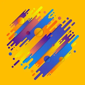 Various colored rounded shapes lines in diagonal rhythm. Vector illustration Stock Illustration