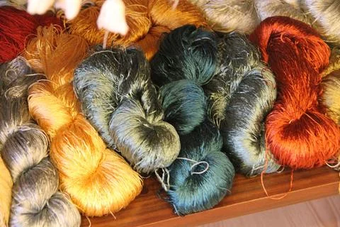 Various colored sewing threads Stock Photos