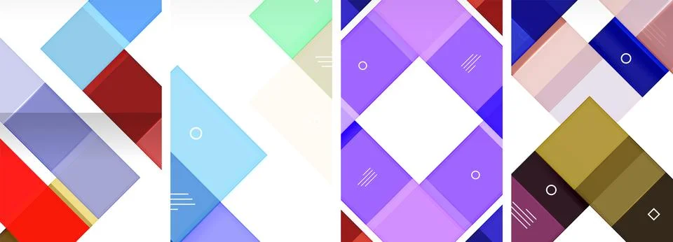 Various colored squares create a lively pattern on white flooring 스톡 일러스트