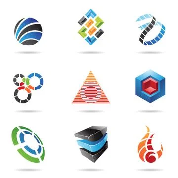 Various colorful abstract icons Stock Illustration