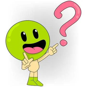 VARIOUS COLORFUL CHARACTERS WITH QUESTION MARKS SYMBOLIZING CURIOSITY AND T.. Illustrazione stock