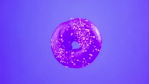 Various colorful donuts. Different donuts changing at colorful background. Stock-Footage 248418570