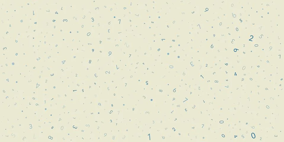 Various Colorful Randomly Placed, Sized and Oriented Numbers Pattern - Text.. 스톡 일러스트