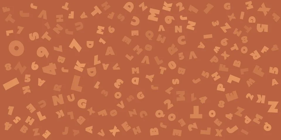 Various Colorful Randomly Placed, Sized and Oriented Art Deco Style Bold Le.. Stock Illustration