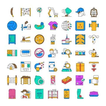 Various colorful web interface icons set collection Stock Illustration
