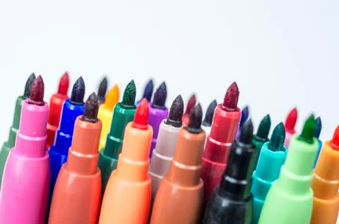 Various coloring markers Stock Photos