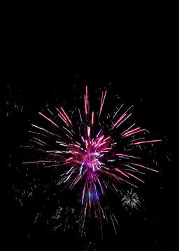 Various colors and patterns on the fireworks display Stock Photos