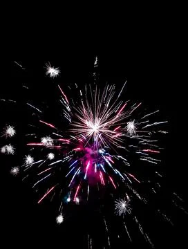 Various colors and patterns on the fireworks display Foto stock