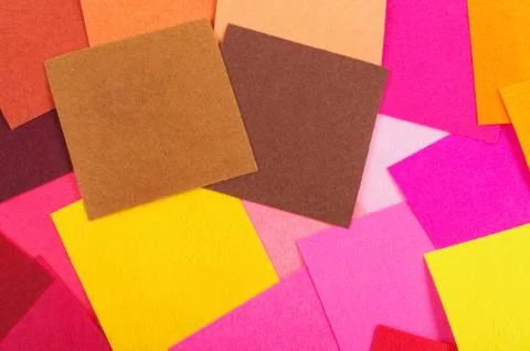 Various colors square felt samples for textile design Stock Photos