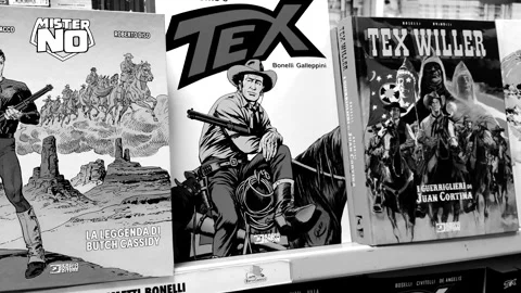 Various comic book covers of Tex Willer Video stock 281418836