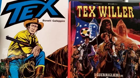 Various comic book covers of Tex Willer Video stock 281424035