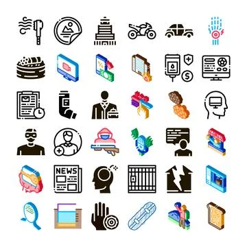 Various common life situations and activities icons set イラスト素材
