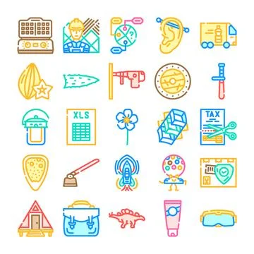 Various concept collection with abstract doodle icons Stock Illustration