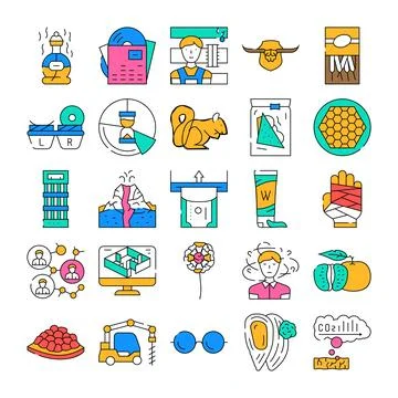 Various concept iconography generating diverse business and lifestyle ideas イラスト素材