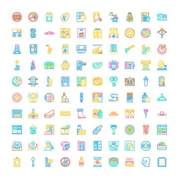 Various concept linear icons set in flat design Stock Illustration