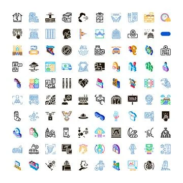 Various conceptual icon set design elements collection 库存插图