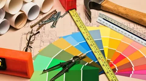 Various construction and diy home improvement tools Stock Footage 21308230